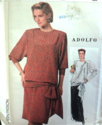 7028 ADOLFO BK BUTTON ATTACH CAMI DRESS LENGTHS PATTERN 10-14